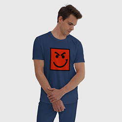 Пижама хлопковая мужская BON JOVI HAVE A NICE DAY SMILE LOGO, цвет: тёмно-синий — фото 2