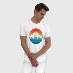 Пижама хлопковая мужская Спорт - Дзюдо, цвет: белый — фото 2