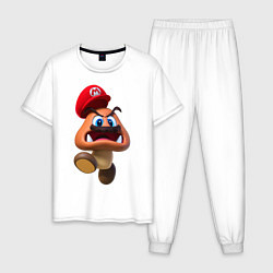 Пижама хлопковая мужская Goomba, цвет: белый