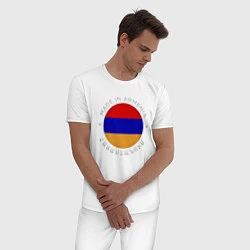 Пижама хлопковая мужская Сделано в Армении, цвет: белый — фото 2