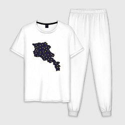 Пижама хлопковая мужская Space Armenia, цвет: белый