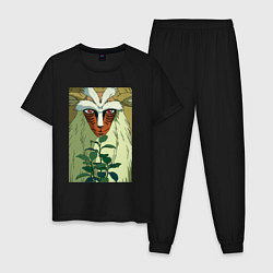 Пижама хлопковая мужская Forest spirit, цвет: черный