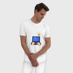 Пижама хлопковая мужская Создание компьютерной программы, цвет: белый — фото 2