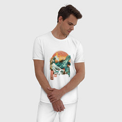 Пижама хлопковая мужская Черепаха Япония, цвет: белый — фото 2