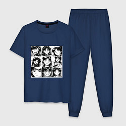 Пижама хлопковая мужская Такая разная Мисато Сан Евангелион, цвет: тёмно-синий