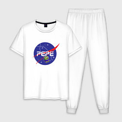 Пижама хлопковая мужская Pepe Pepe space Nasa, цвет: белый