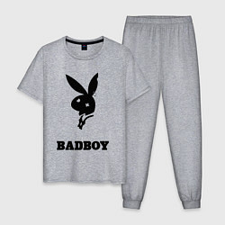 Пижама хлопковая мужская BAD BOY PLAYBOY, цвет: меланж