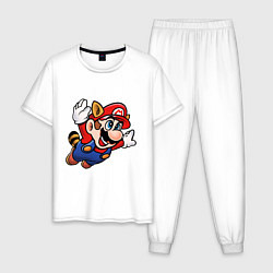 Пижама хлопковая мужская Mario bros 3, цвет: белый