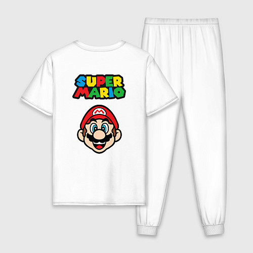 Мужская пижама Mario bros 3 / Белый – фото 2