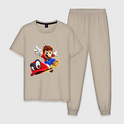 Пижама хлопковая мужская MarioOd, цвет: миндальный