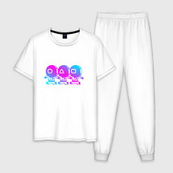 Пижама хлопковая мужская Игра в кальмара 2021 Squid Game, цвет: белый