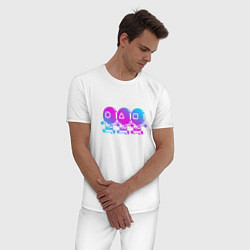 Пижама хлопковая мужская Игра в кальмара 2021 Squid Game, цвет: белый — фото 2