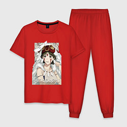 Пижама хлопковая мужская Princеss mononoke, цвет: красный