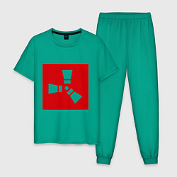 Пижама хлопковая мужская Rust цвета зеленый — фото 1
