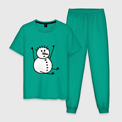 Мужская пижама Снеговик в дудл-стиле