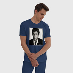 Пижама хлопковая мужская Аль Пачино Al Pacino, цвет: тёмно-синий — фото 2