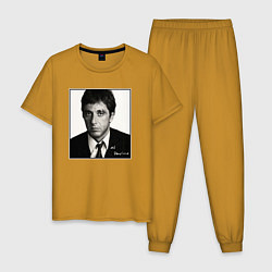 Пижама хлопковая мужская Аль Пачино Al Pacino, цвет: горчичный