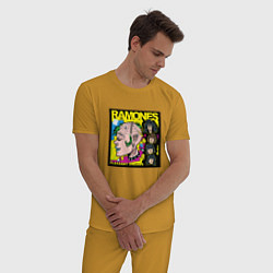 Пижама хлопковая мужская Art Ramones, цвет: горчичный — фото 2