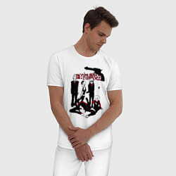 Пижама хлопковая мужская My Chemical Romance эмо стайл, цвет: белый — фото 2