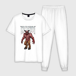 Пижама хлопковая мужская DEMON BARON DOOM NPC, цвет: белый