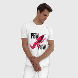 Пижама хлопковая мужская Pew Pew Squid, цвет: белый — фото 2