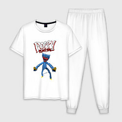 Пижама хлопковая мужская Poppy Playtime: Monster Huggy, цвет: белый