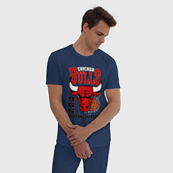 Пижама хлопковая мужская Chicago Bulls NBA, цвет: тёмно-синий — фото 2