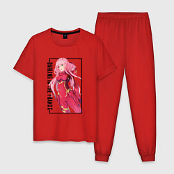 Пижама хлопковая мужская Zero Two Милый во франксе, цвет: красный
