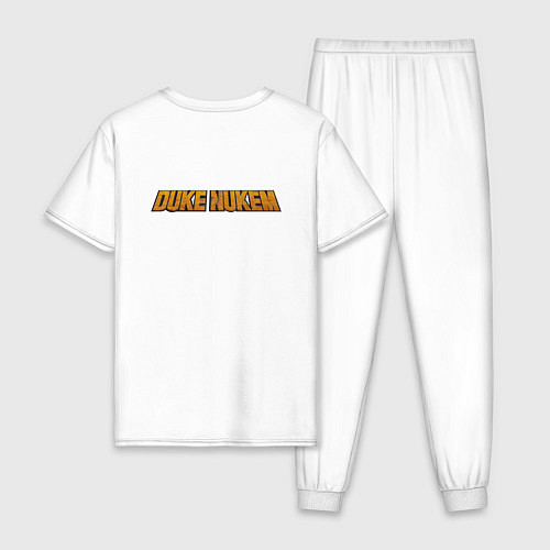 Мужская пижама Duke Nukem Logo спина / Белый – фото 2