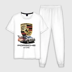 Пижама хлопковая мужская Porsche GT 3 RS Motorsport, цвет: белый