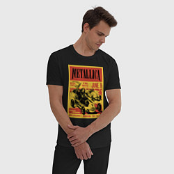 Пижама хлопковая мужская Metallica - Iowa speedway playbill, цвет: черный — фото 2