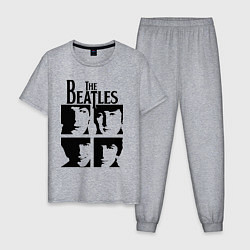 Пижама хлопковая мужская The Beatles - legendary group!, цвет: меланж
