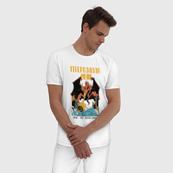 Пижама хлопковая мужская Птерозилла - Птеродактиль в стиле Аниме Годзилла, цвет: белый — фото 2