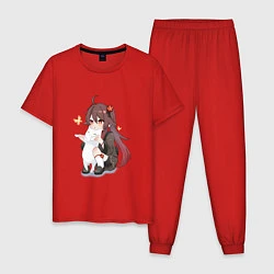 Пижама хлопковая мужская ХУ ТАО И БЕЛЫЙ КОТИК, цвет: красный
