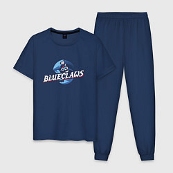 Пижама хлопковая мужская Jersey shore Blue claws - baseball team, цвет: тёмно-синий