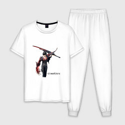 Пижама хлопковая мужская Луи Амамия Игра Code Vein, цвет: белый