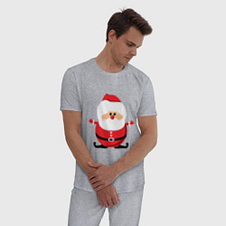 Пижама хлопковая мужская Игрушка дед мороз, цвет: меланж — фото 2