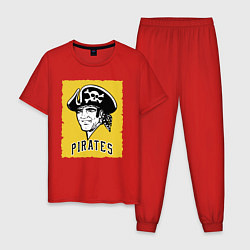 Пижама хлопковая мужская Pittsburgh Pirates baseball, цвет: красный