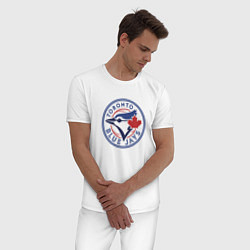 Пижама хлопковая мужская Toronto Blue Jays, цвет: белый — фото 2