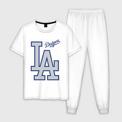Пижама хлопковая мужская Los Angeles Dodgers - baseball team, цвет: белый