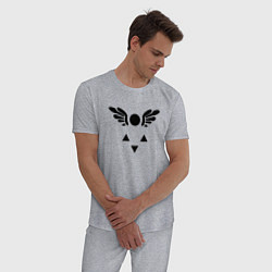 Пижама хлопковая мужская Deltarune лого, цвет: меланж — фото 2