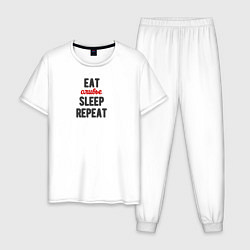 Мужская пижама Eat оливье Sleep Repeat