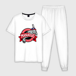 Пижама хлопковая мужская Brevard County Manatees - baseball team, цвет: белый