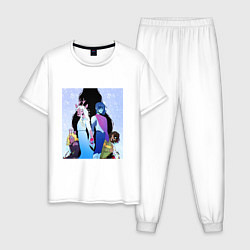 Пижама хлопковая мужская Deltarune Vol 7, цвет: белый