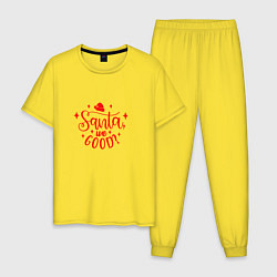 Пижама хлопковая мужская Новый 2022 год Ура-Ура, цвет: желтый