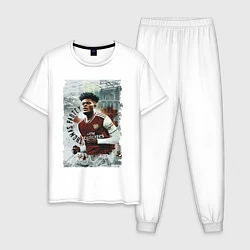 Пижама хлопковая мужская Thomas Partey - Arsenal, England, цвет: белый