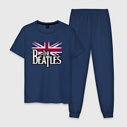 Пижама хлопковая мужская The Beatles Great Britain Битлз, цвет: тёмно-синий