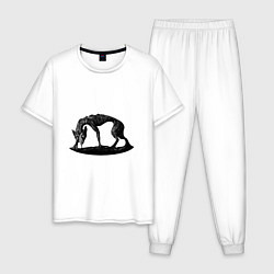 Пижама хлопковая мужская Вязкая собака, цвет: белый