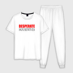 Пижама хлопковая мужская Отчаянные домохозяйки Logo 2, цвет: белый
