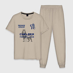 Пижама хлопковая мужская CHELSEA F C ЧЕЛСИ Ф К, цвет: миндальный